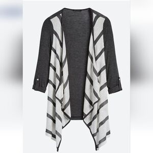 Staccato Black and White Striped Cardigan